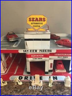 Vintage Litho Tin Marx Sears Sky View Parking Playset Rare