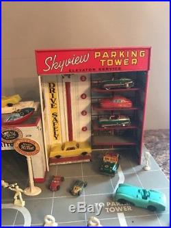 Vintage Litho Tin Marx Skyview Parking Tower Elevator Service Playset Rare