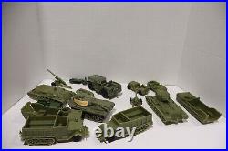 Vintage Lot of Various Plastic Army Toys Marx WW2 Vehicles Soldiers ROUGH