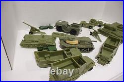 Vintage Lot of Various Plastic Army Toys Marx WW2 Vehicles Soldiers ROUGH