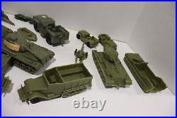 Vintage Lot of Various Plastic Army Toys Marx WW2 Vehicles Soldiers ROUGH