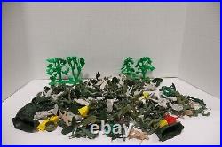 Vintage Lot of Various Plastic Army Toys Marx WW2 Vehicles Soldiers ROUGH