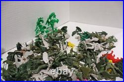 Vintage Lot of Various Plastic Army Toys Marx WW2 Vehicles Soldiers ROUGH