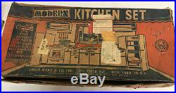 Vintage Louis Marx 1950's Modern Kitchen Play Set w Original Box Incomplete