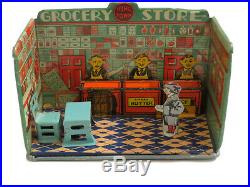 Vintage Louis Marx Home Town Grocery Store Tin Litho Playset With Box 1920s
