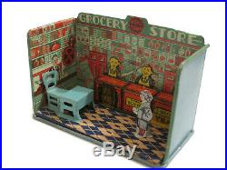 Vintage Louis Marx Home Town Grocery Store Tin Litho Playset With Box 1920s