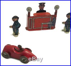 Vintage Louis Marx Home Town Police Station Tin Litho Playset With Box 1920s