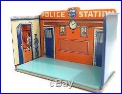 Vintage Louis Marx Home Town Police Station Tin Litho Playset With Box 1920s