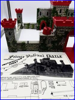 Vintage Louis Marx Prince Valiant Medieval Castle figures & horses 1950s Litho