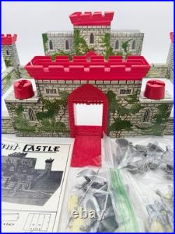 Vintage Louis Marx Prince Valiant Medieval Castle figures & horses 1950s Litho