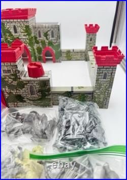 Vintage Louis Marx Prince Valiant Medieval Castle figures & horses 1950s Litho