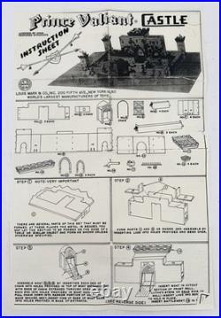 Vintage Louis Marx Prince Valiant Medieval Castle figures & horses 1950s Litho