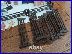 Vintage MARX 1950's BAR-M-RANCH TIN LITHO LOG CABIN PLAYSET-EXCELLENT CONDITION