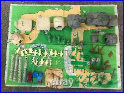 Vintage MARX 1961 Flintstones Playset Play Village 64 Pieces + Mat