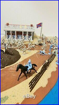 Vintage MARX CIVIL WAR THE BLUE AND THE GRAY PLAYSET With Marx PLAY MAT