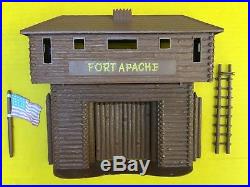 Vintage MARX FORT APACHE Play Set #3682 Embossed BLOCKHOUSE & FORT GATE. Mint