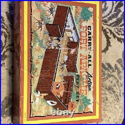 Vintage MARX FORT APACHE Play Set #4685 Indian Calvary Tin Case Damages Read