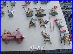 Vintage MARX Miniature Knights Castle Playset with Castle, Knights & Horses