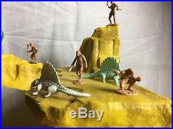 Vintage MARX Playset Prehistoric Dinosaur Mountain Cavemen Playset