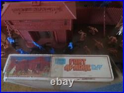 Vintage MARX Sears FORT APACHE Playset with BOX 59841 99% complete