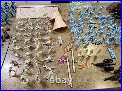Vintage MARX Sears Heritage Blue & Gray Partial Soldiers + Fort Apache Misc Lot