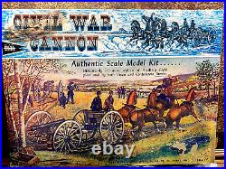 Vintage MARX TOYS NOS Civil War Cannon Model Set in Original Box w Horses Limber