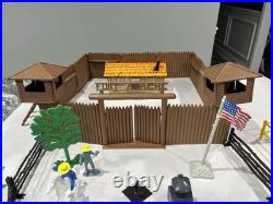 Vintage MARX Toy FORT APACHE Play Set Cavalry Stockade Civil War Lot Accessories