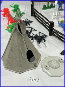 Vintage MARX Toy FORT APACHE Play Set Cavalry Stockade Civil War Lot Accessories