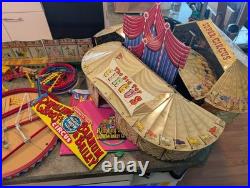 Vintage MARX USA Tin Litho & Plastic CIRCUS Playset Large Accessories Lot AS IS