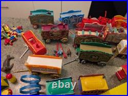 Vintage MARX USA Tin Litho & Plastic CIRCUS Playset Large Accessories Lot AS IS
