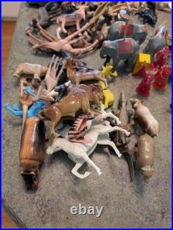Vintage MARX USA Tin Litho & Plastic CIRCUS Playset Large Accessories Lot AS IS