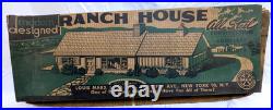 Vintage MCM 1950s Marx Modern Ranch House Dollhouse Steel Litho Playset Toy Box