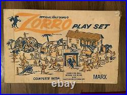 Vintage Marx, 1950's #3758 Zorro Playset with Original Box