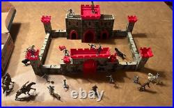 Vintage Marx 1950's Medieval Castle Fort #4710 with Figures, Accessories and Box