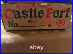 Vintage Marx 1950's Medieval Castle Fort #4710 with Figures, Accessories and Box