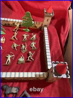 Vintage Marx 1950s Robin Hood Castle Tin Litho Playset, Not Complete