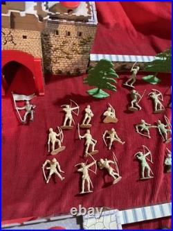 Vintage Marx 1950s Robin Hood Castle Tin Litho Playset, Not Complete