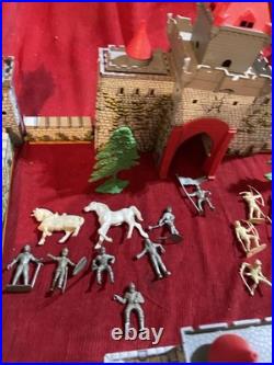 Vintage Marx 1950s Robin Hood Castle Tin Litho Playset, Not Complete