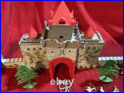 Vintage Marx 1950s Robin Hood Castle Tin Litho Playset, Not Complete