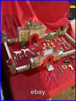 Vintage Marx 1950s Robin Hood Castle Tin Litho Playset, Not Complete