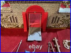 Vintage Marx 1950s Robin Hood Castle Tin Litho Playset, Not Complete
