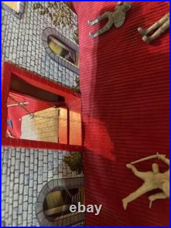 Vintage Marx 1950s Robin Hood Castle Tin Litho Playset, Not Complete