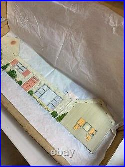 Vintage Marx 1950s Tin Litho Mid-Century Modern Ranch House with Furniture