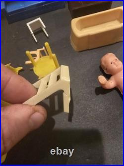 Vintage Marx 1950s Walt Disney Tin Litho Dollhouse with Furniture & Doll Read