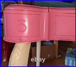 Vintage Marx 1960s Plastic Childs Budding Beauty 2 pc. Vanity Set in Pink RARE