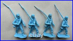 Vintage Marx 1960s Sears Custer Play Set Flip Flop Light Blue Rebs Marching x 4