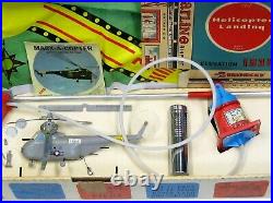 Vintage Marx-A-Copter USAF Sikorsky Helicopter Vertibird Playset EX withBox Works