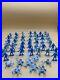 Vintage Marx Alamo Zorro Plastic Soldiers Lot Of 52 Blue 54mm