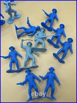 Vintage Marx Alamo Zorro Plastic Soldiers Lot Of 52 Blue 54mm