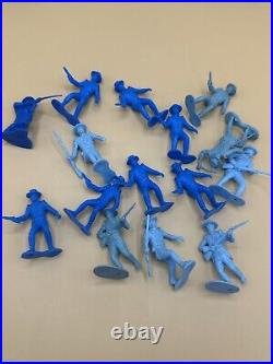 Vintage Marx Alamo Zorro Plastic Soldiers Lot Of 52 Blue 54mm